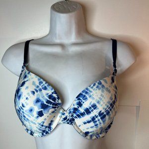 Victoria Secret Blue Tie Dye Lightly Lined Demi Underwire Multi-way Bra 36D
